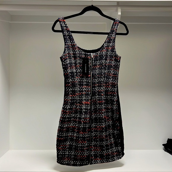 Square neck tweed dress - Picture 2 of 5